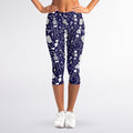 Tomb And Skeleton Pattern Print Women's Capri Leggings