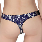 Tomb And Skeleton Pattern Print Women's Thong