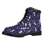 Tomb And Skeleton Pattern Print Work Boots