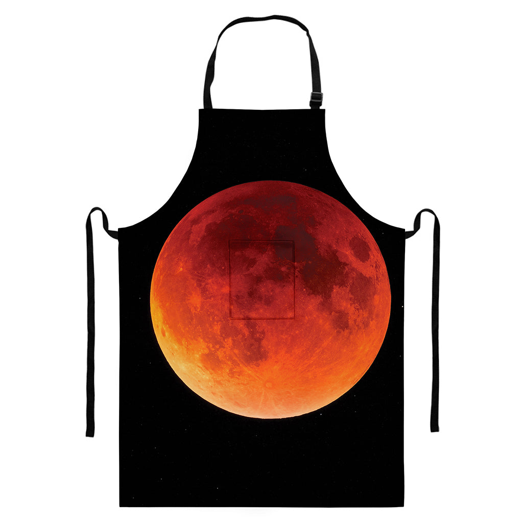 Total Lunar Eclipse Print Bib Apron With Pocket