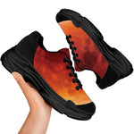 Total Lunar Eclipse Print Black Chunky Shoes