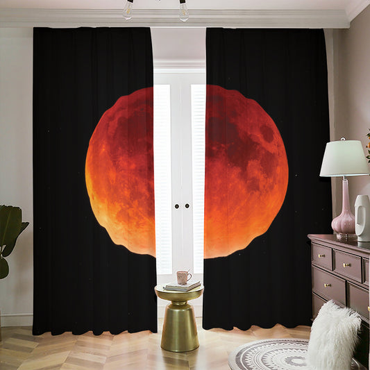 Total Lunar Eclipse Print Blackout Pencil Pleat Curtains
