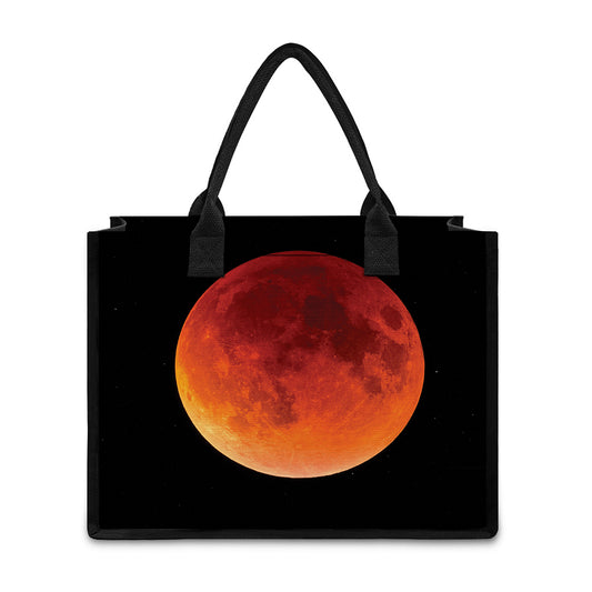 Total Lunar Eclipse Print Canvas Tote Bag