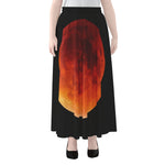 Total Lunar Eclipse Print Chiffon Maxi Skirt