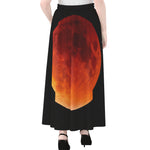 Total Lunar Eclipse Print Chiffon Maxi Skirt