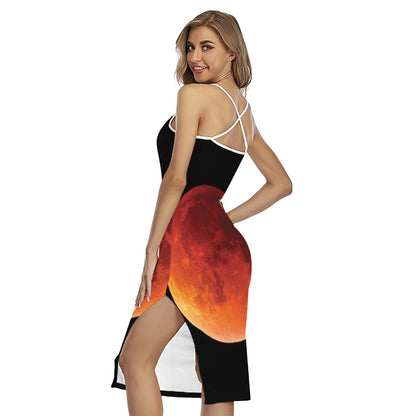 Total Lunar Eclipse Print Cross Back Cami Dress