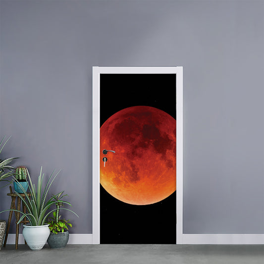 Total Lunar Eclipse Print Door Sticker