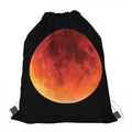 Total Lunar Eclipse Print Drawstring Bag