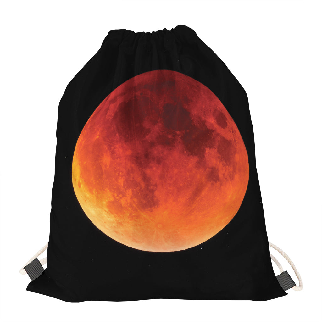 Total Lunar Eclipse Print Drawstring Bag