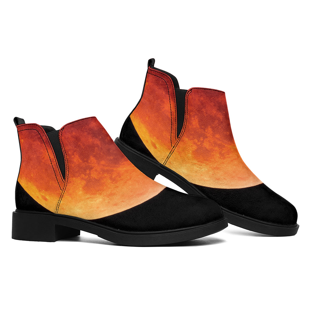 Total Lunar Eclipse Print Flat Ankle Boots