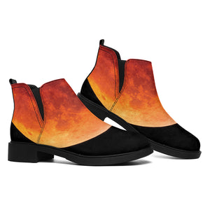 Total Lunar Eclipse Print Flat Ankle Boots