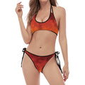Total Lunar Eclipse Print Halter Scoop Tie Side Bikini