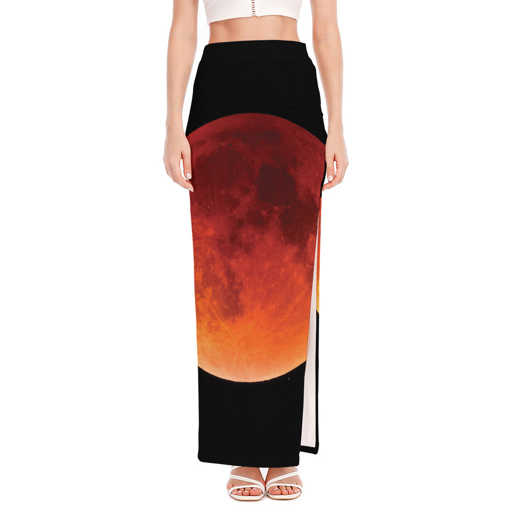 Total Lunar Eclipse Print High Slit Maxi Skirt