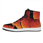Total Lunar Eclipse Print High Top Leather Sneakers