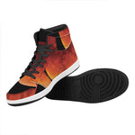 Total Lunar Eclipse Print High Top Leather Sneakers
