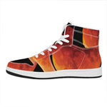 Total Lunar Eclipse Print High Top Leather Sneakers