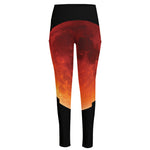 Total Lunar Eclipse Print High-Waisted Pocket Leggings