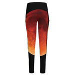Total Lunar Eclipse Print High-Waisted Pocket Leggings
