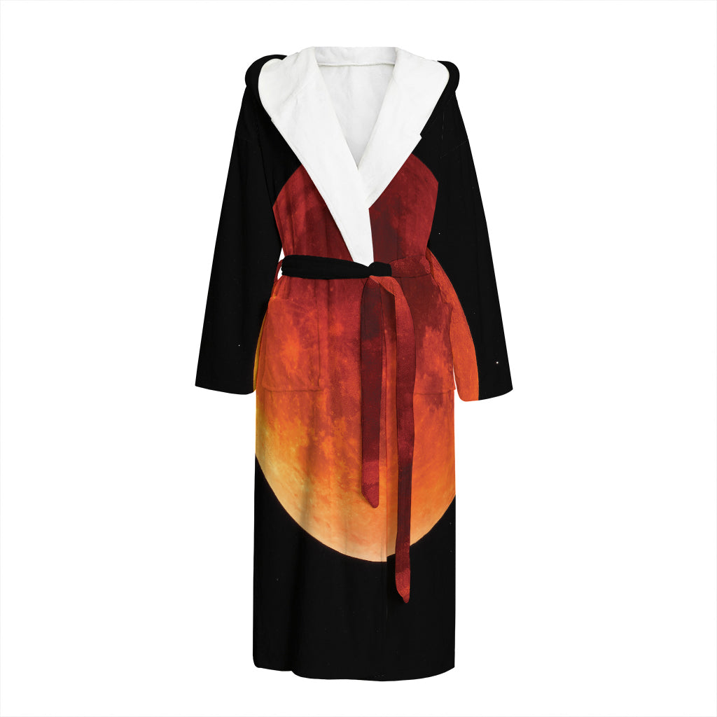 Total Lunar Eclipse Print Hooded Bathrobe