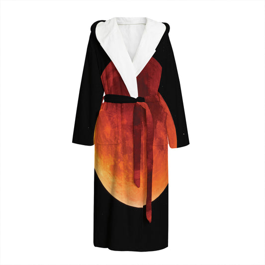 Total Lunar Eclipse Print Hooded Bathrobe