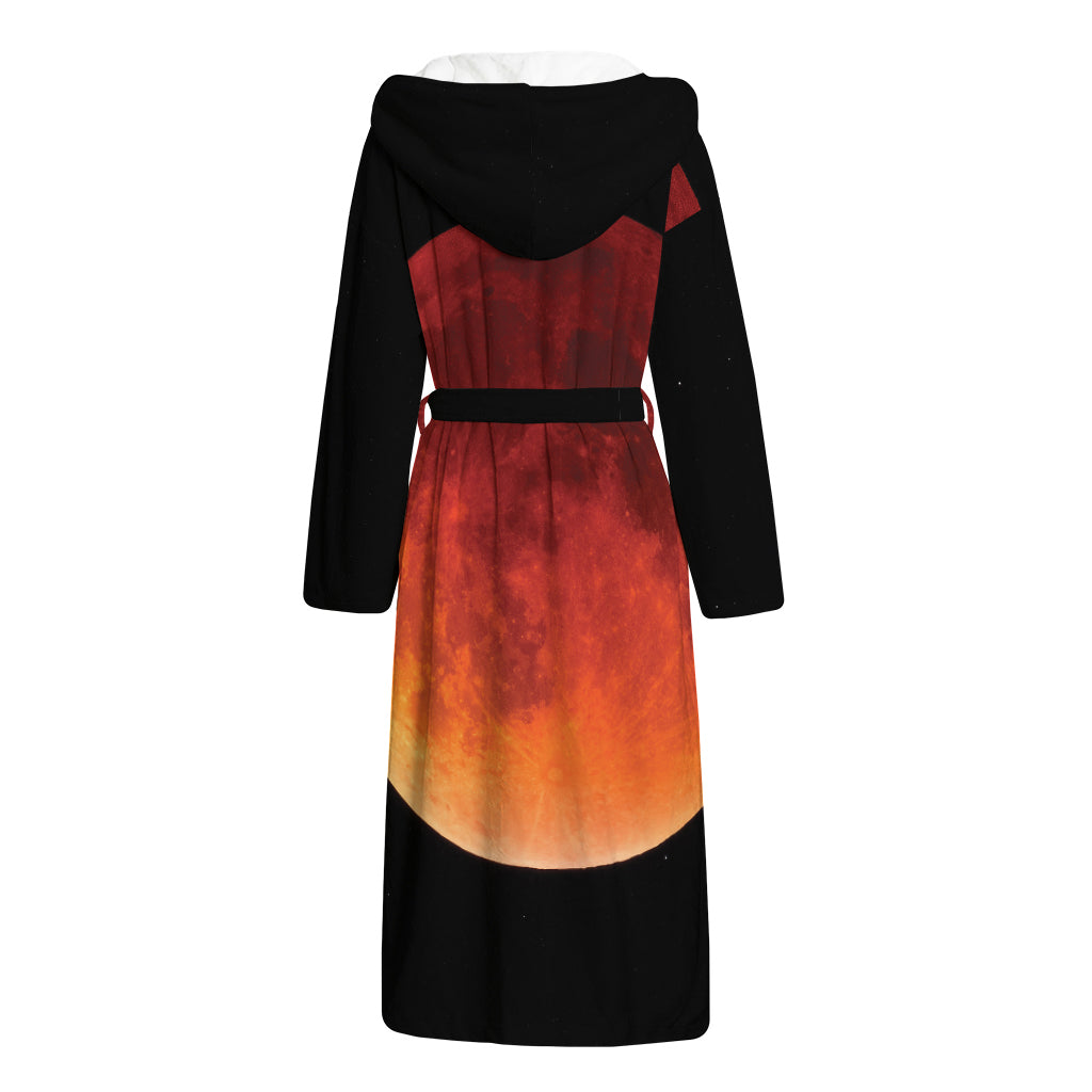 Total Lunar Eclipse Print Hooded Bathrobe