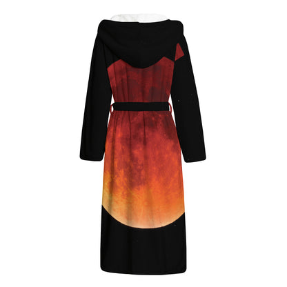 Total Lunar Eclipse Print Hooded Bathrobe