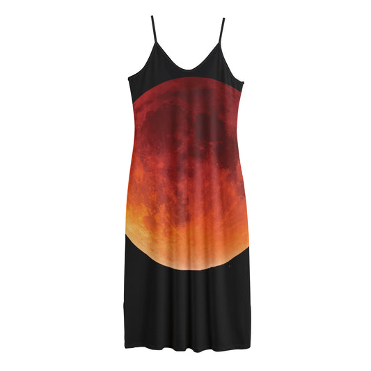 Total Lunar Eclipse Print Jersey Midi Cami Dress