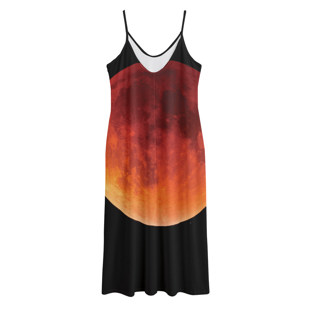 Total Lunar Eclipse Print Jersey Midi Cami Dress