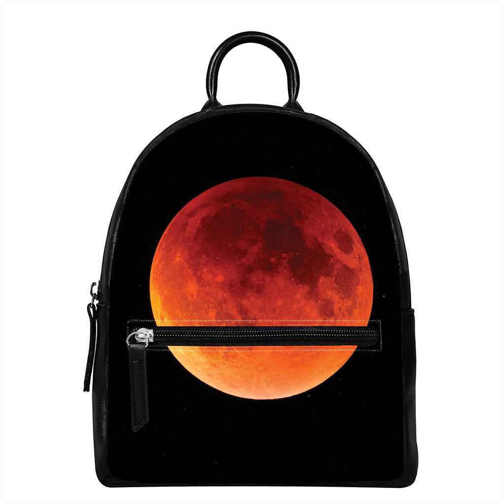 Total Lunar Eclipse Print Leather Backpack