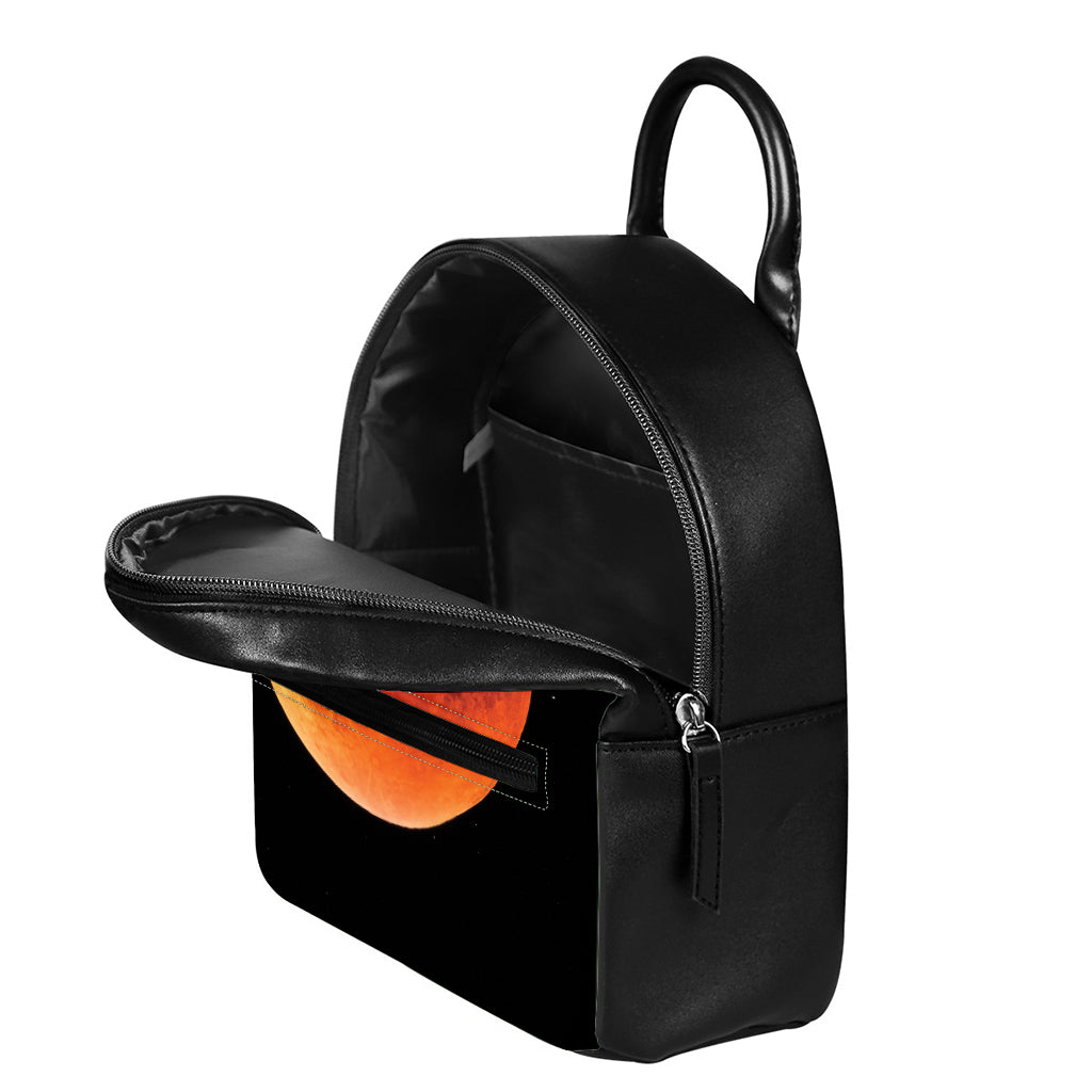 Total Lunar Eclipse Print Leather Backpack