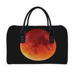 Total Lunar Eclipse Print Leather Duffle Bag
