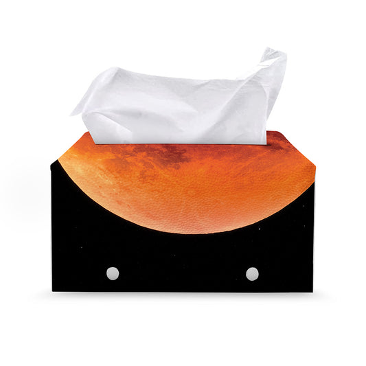 Total Lunar Eclipse Print Leather Tissue Box Cover