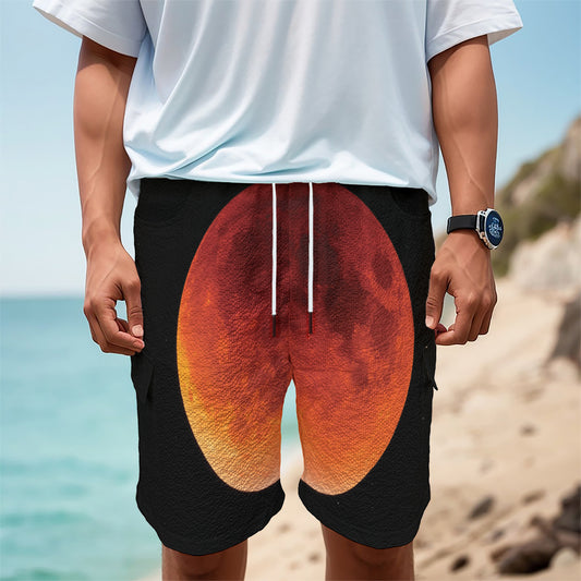 Total Lunar Eclipse Print Men's Cargo Shorts