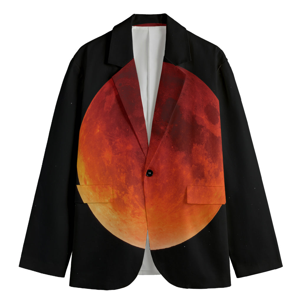 Total Lunar Eclipse Print Men's Cotton Blazer