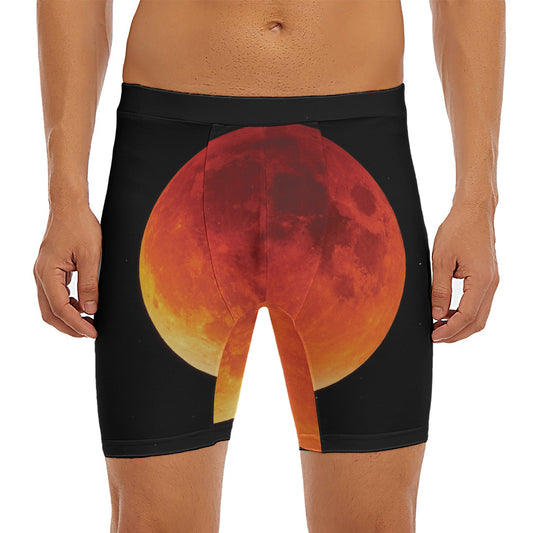 Total Lunar Eclipse Print Men's Long Boxer Briefs