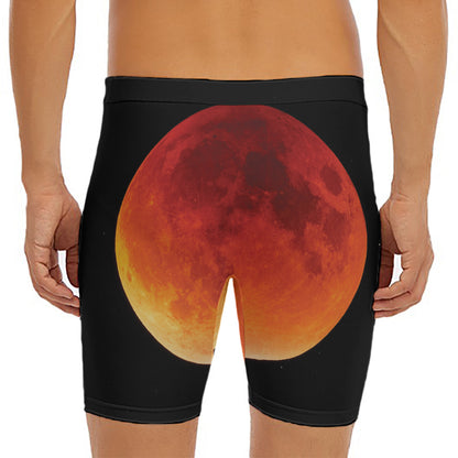 Total Lunar Eclipse Print Men's Long Boxer Briefs