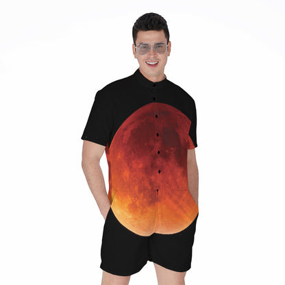 Total Lunar Eclipse Print Men's Rompers