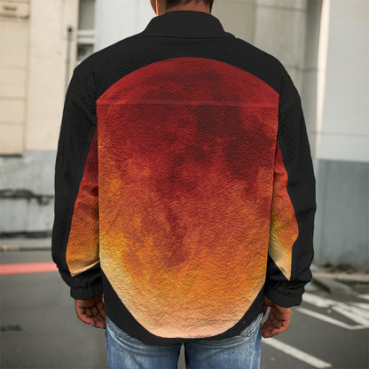 Total Lunar Eclipse Print Men's Shirt Jacket