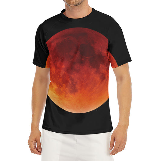 Total Lunar Eclipse Print Men's Short Sleeve Rash Guard