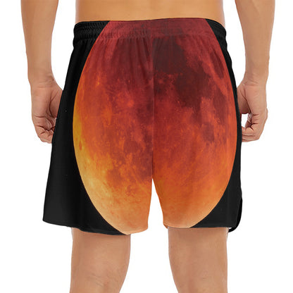 Total Lunar Eclipse Print Men's Split Running Shorts