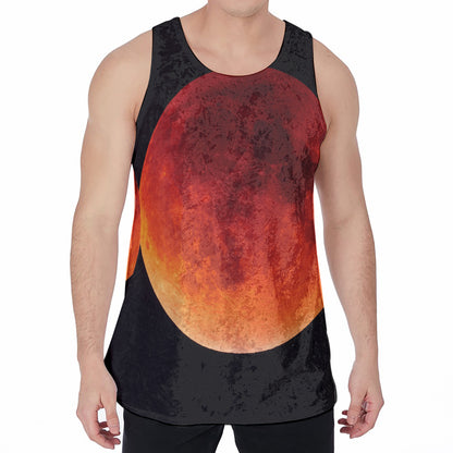 Total Lunar Eclipse Print Men's Velvet Tank Top