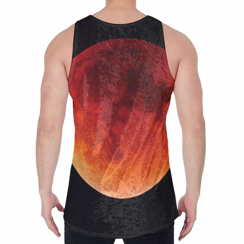 Total Lunar Eclipse Print Men's Velvet Tank Top