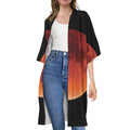 Total Lunar Eclipse Print Open Front Beach Cover Up