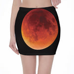 Total Lunar Eclipse Print Pencil Mini Skirt