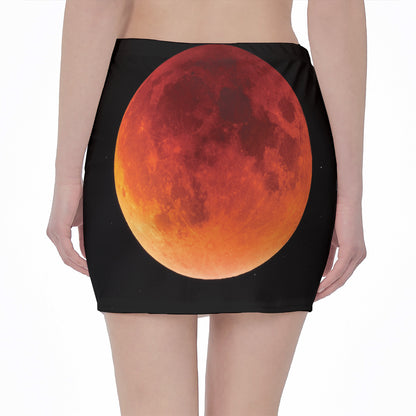 Total Lunar Eclipse Print Pencil Mini Skirt