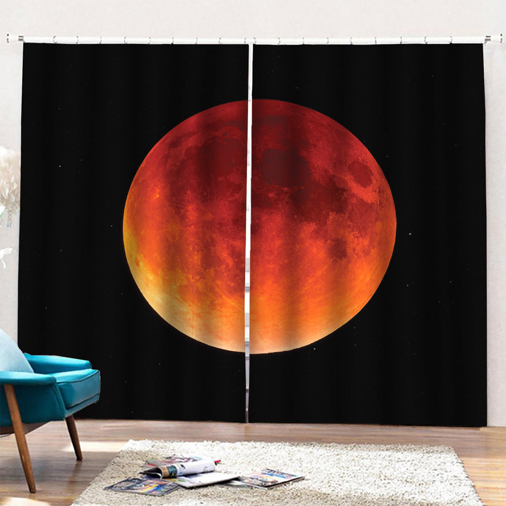 Total Lunar Eclipse Print Pencil Pleat Curtains