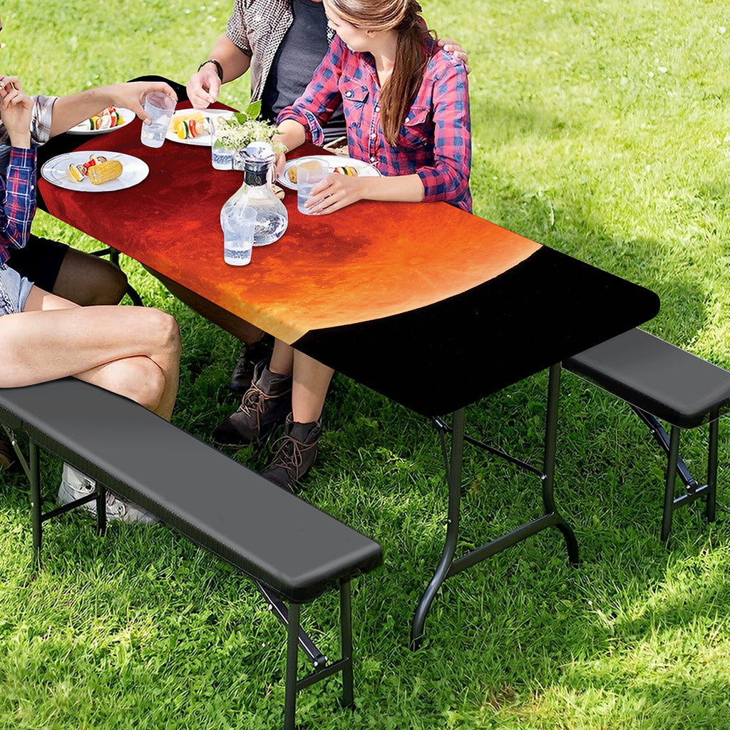 Total Lunar Eclipse Print Picnic Table Cover