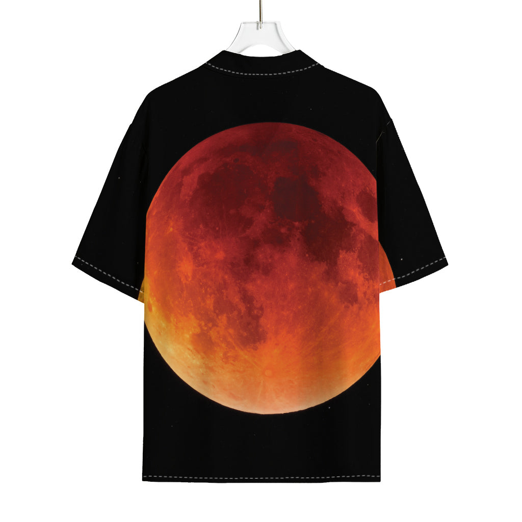 Total Lunar Eclipse Print Rayon Hawaiian Shirt
