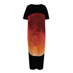 Total Lunar Eclipse Print Short Sleeve Long Nightdress