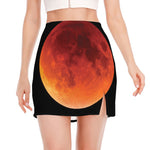 Total Lunar Eclipse Print Side Slit Mini Skirt